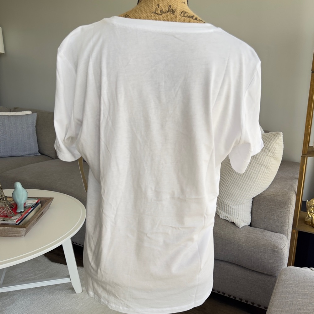 MICHAEL KORS White T-Shirt with Black Logo - Picture 6 of 6